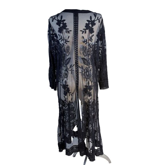 Lane Bryant 18/20 Navy Blue Floral Lace Duster - Picture 9 of 12